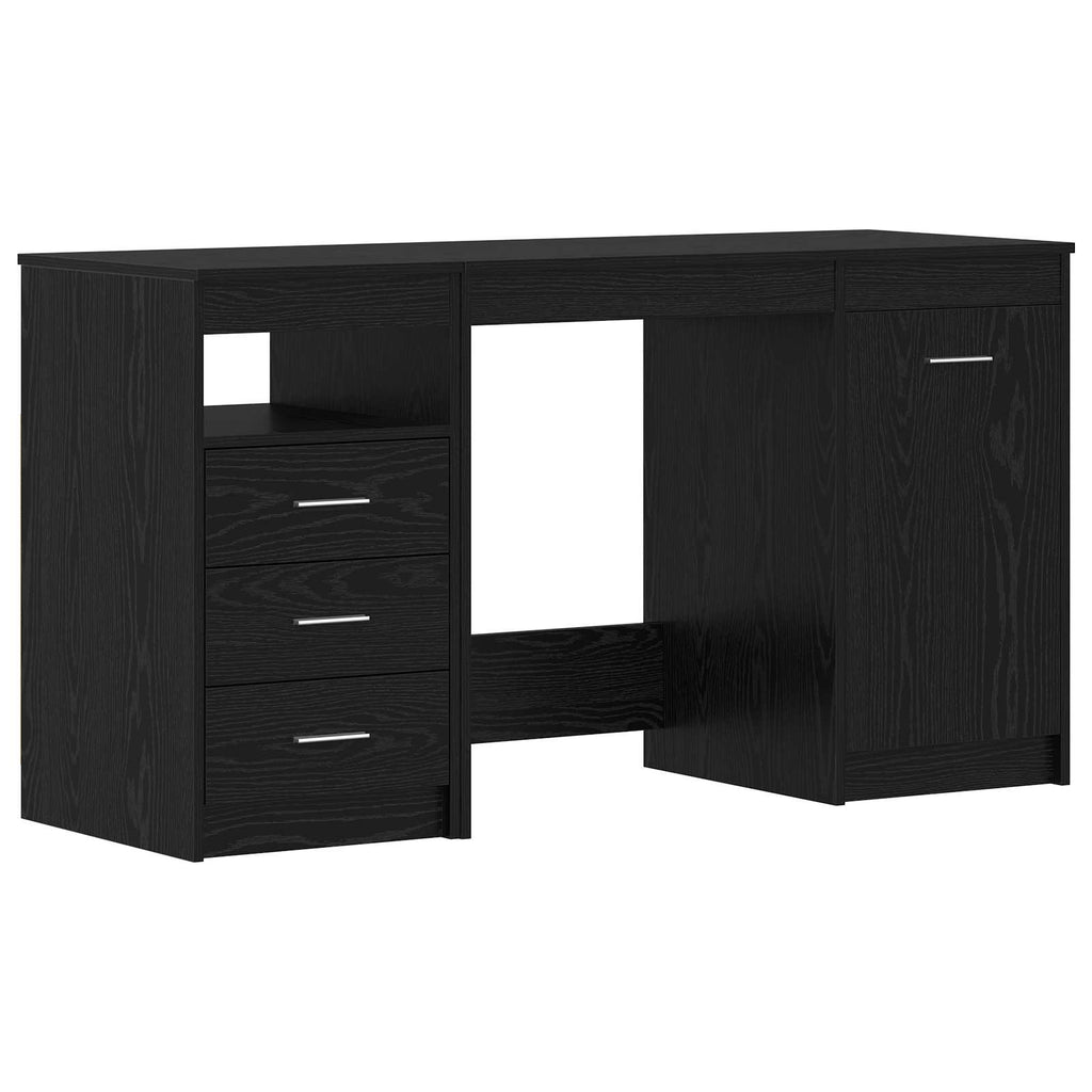 Scrivania 2 pcs Rovere Nero 140 x 50 x 76 cm Legno multistrato