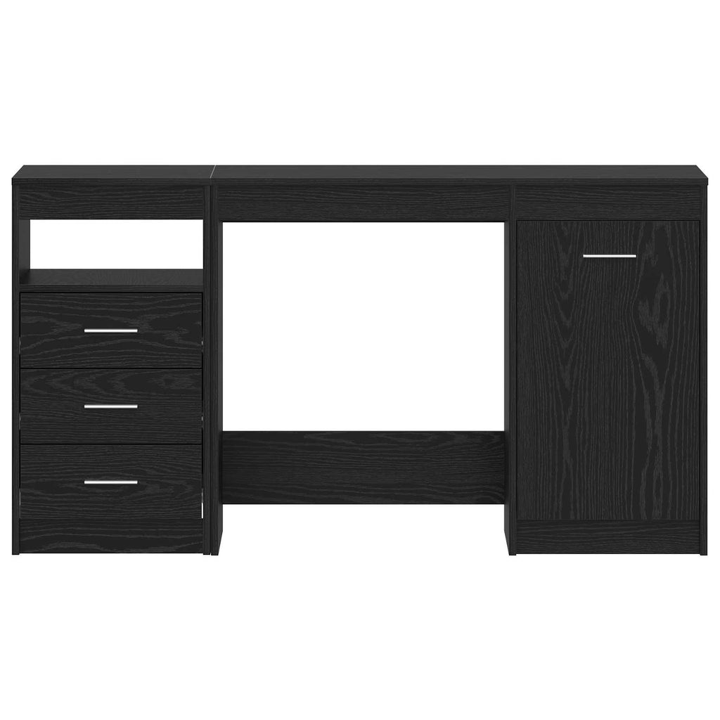 Scrivania 2 pcs Rovere Nero 140 x 50 x 76 cm Legno multistrato