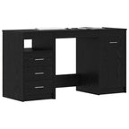 Scrivania 2 pcs Rovere Nero 140 x 50 x 76 cm Legno multistrato