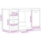 Scrivania 2 pcs Rovere Nero 140 x 50 x 76 cm Legno multistrato