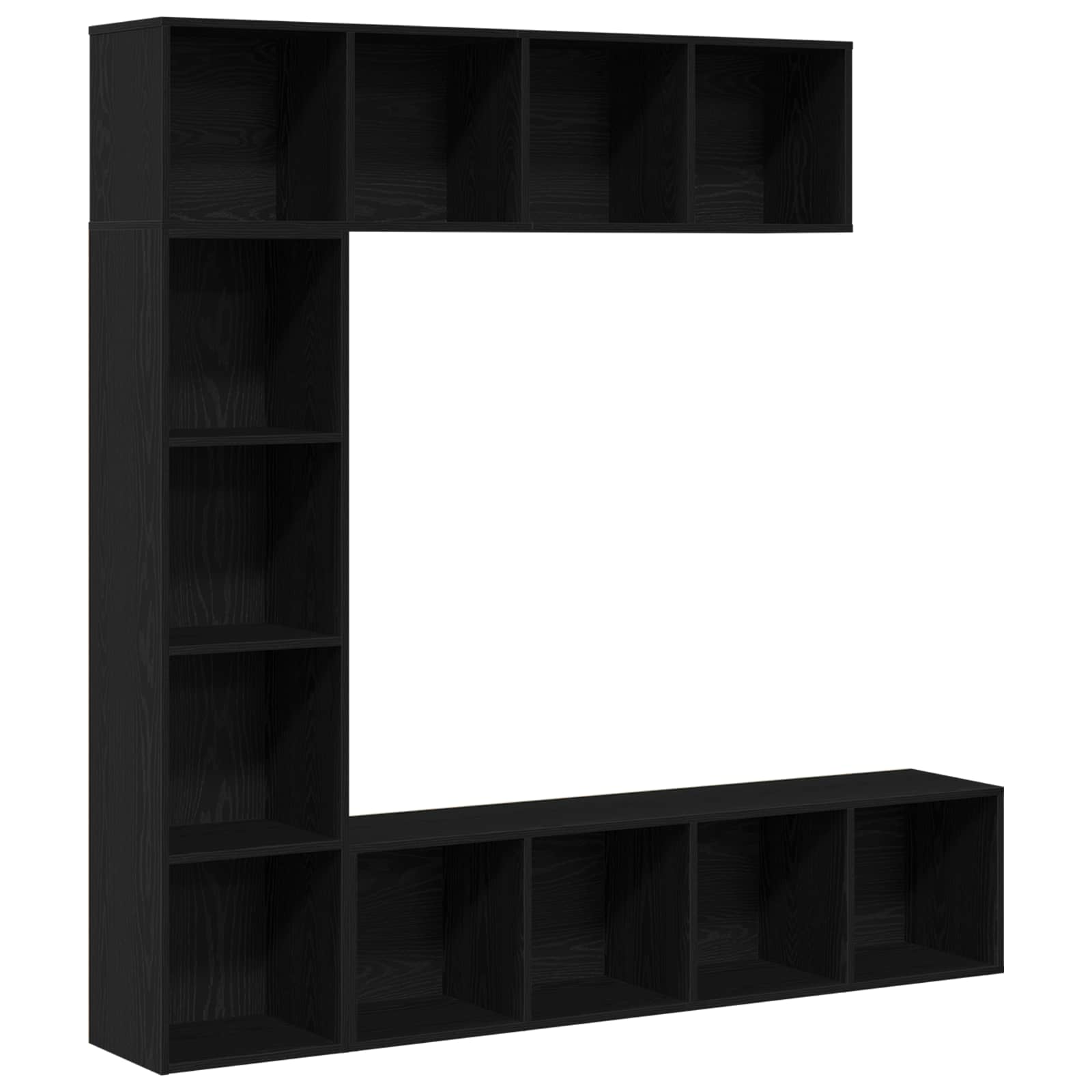 Libreria 3 pcs Rovere Nero 36 x 30 x 143 cm Legno multistrato