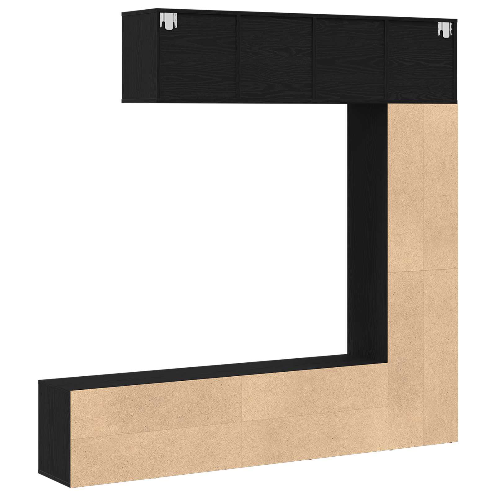 Libreria 3 pcs Rovere Nero 36 x 30 x 143 cm Legno multistrato