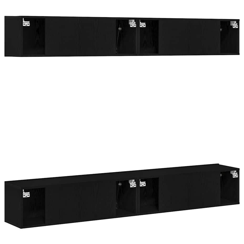 Set mobile TV 4 pcs Rovere Nero 100 x 30 x 30 cm