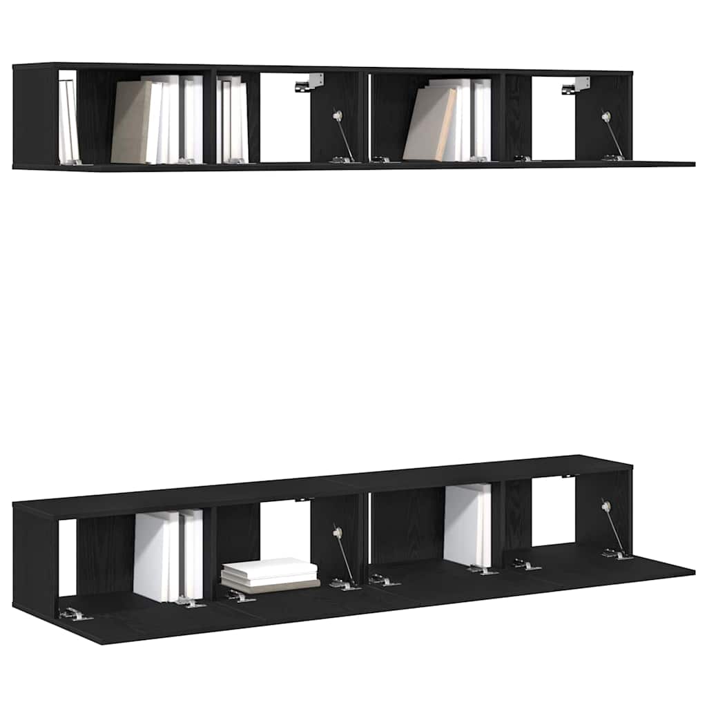 Set mobile TV 4 pcs Rovere Nero 100 x 30 x 30 cm