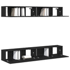 Set mobile TV 4 pcs Rovere Nero 100 x 30 x 30 cm