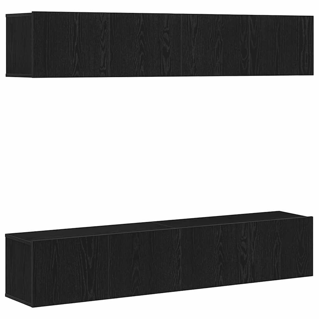 Set mobile TV 4 pcs Rovere Nero 80 x 30 x 30 cm