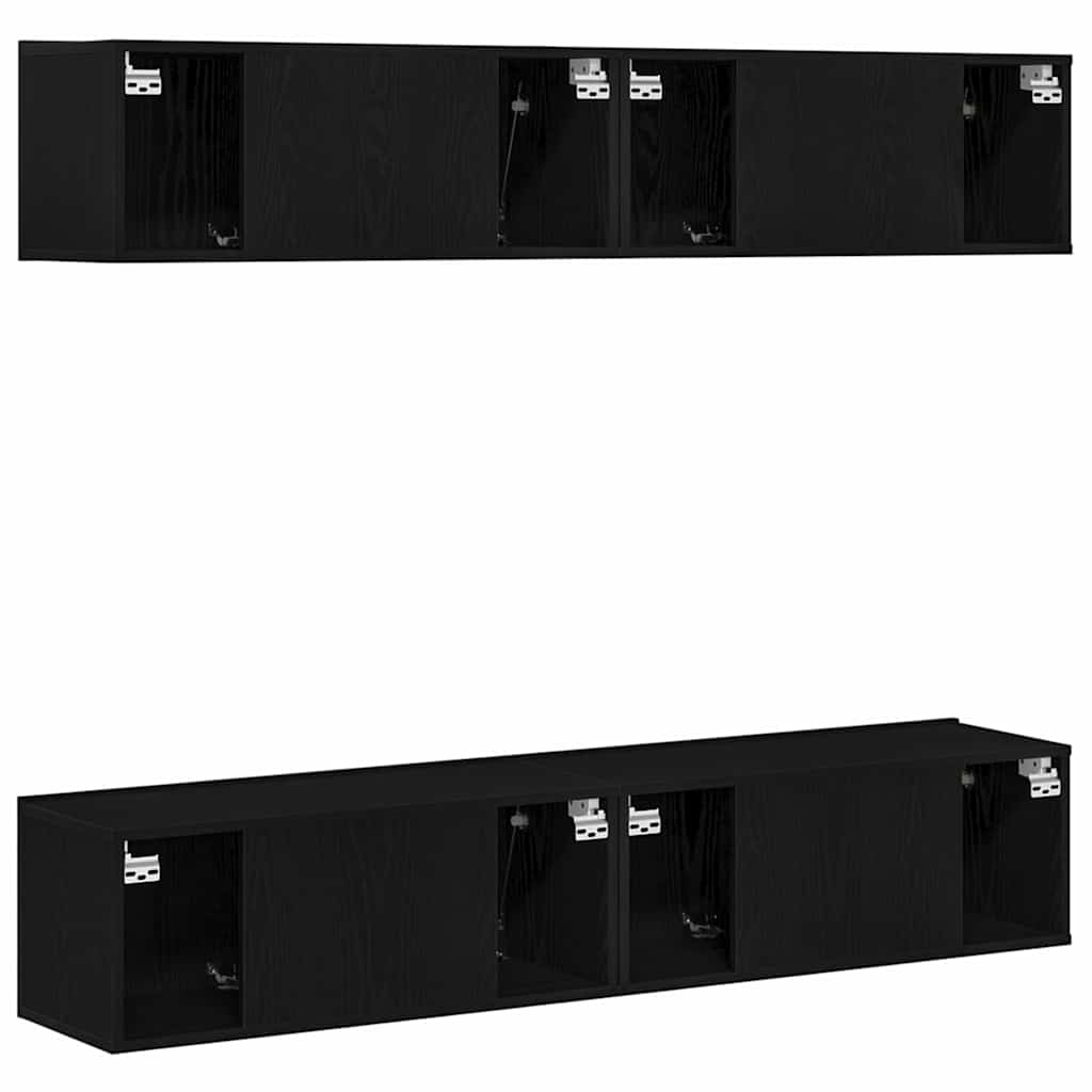 Set mobile TV 4 pcs Rovere Nero 80 x 30 x 30 cm