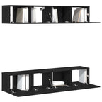 Set mobile TV 4 pcs Rovere Nero 80 x 30 x 30 cm