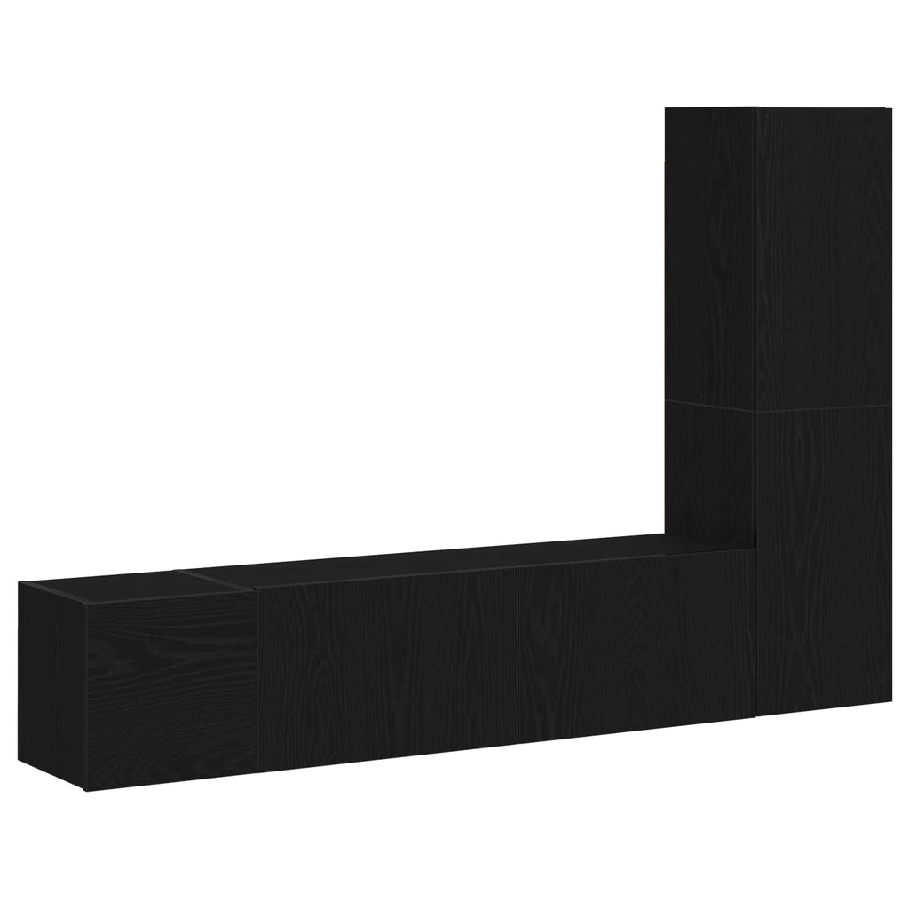 Set mobile TV 4 pcs Rovere Nero 130,5 x 30 x 140 cm