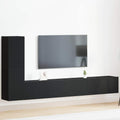 Set mobile TV Montaggio a parete Rovere Nero Legno multistrato
