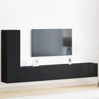 Set mobile TV Montaggio a parete Rovere Nero Legno multistrato