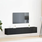 Set mobile TV 2 pcs Rovere Nero Legno multistrato