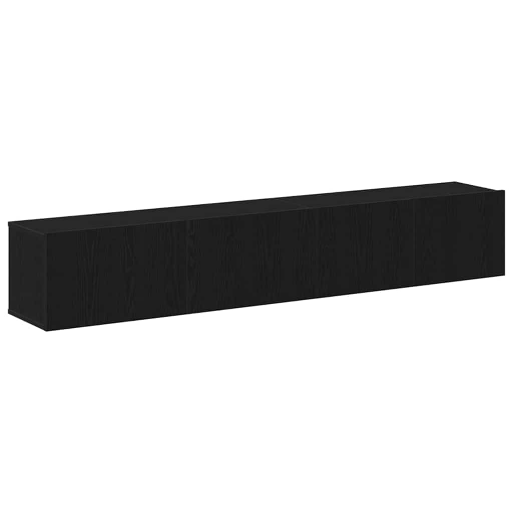 Set mobile TV 2 pcs Rovere Nero Legno multistrato