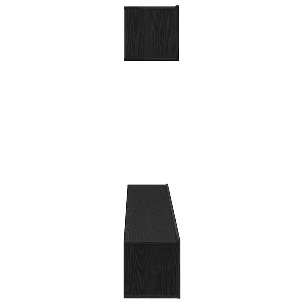 Set mobile TV 4 pcs Rovere Nero Legno ingegnerizzato