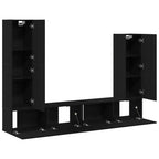 Set mobile TV 6 pcs Rovere Nero Legno multistrato