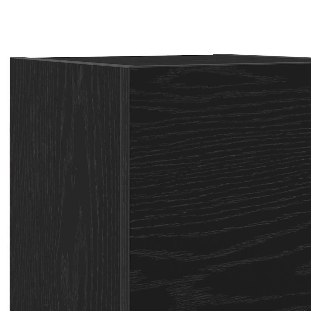 Set mobile TV Montaggio a parete Rovere Nero Legno multistrato
