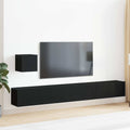 Set mobile TV Montaggio a parete Rovere Nero Legno multistrato