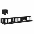 Set mobile TV Montaggio a parete Rovere Nero Legno multistrato