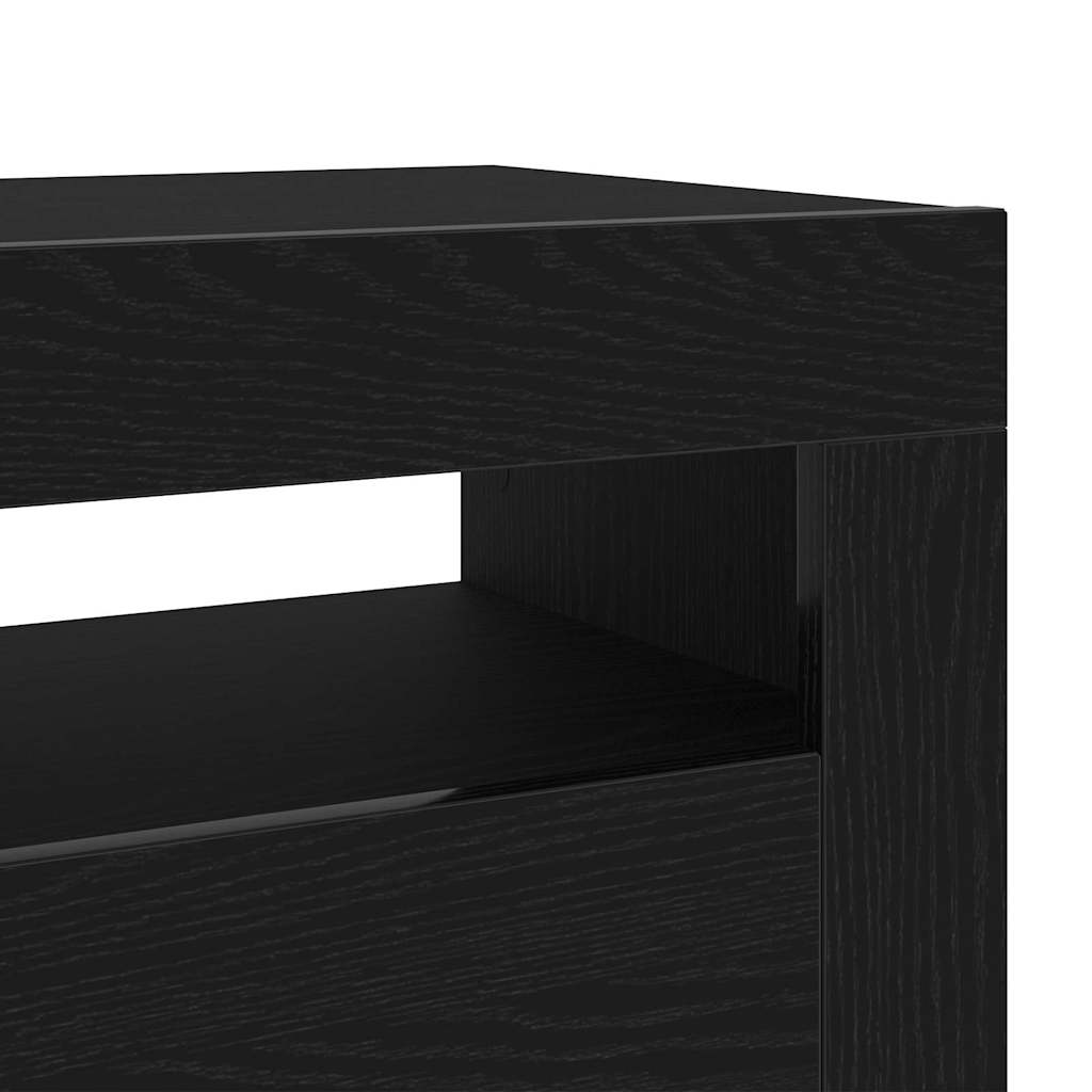 Armadio da Notte Rovere Nero 60 x 35 x 40 cm Legno multistrato