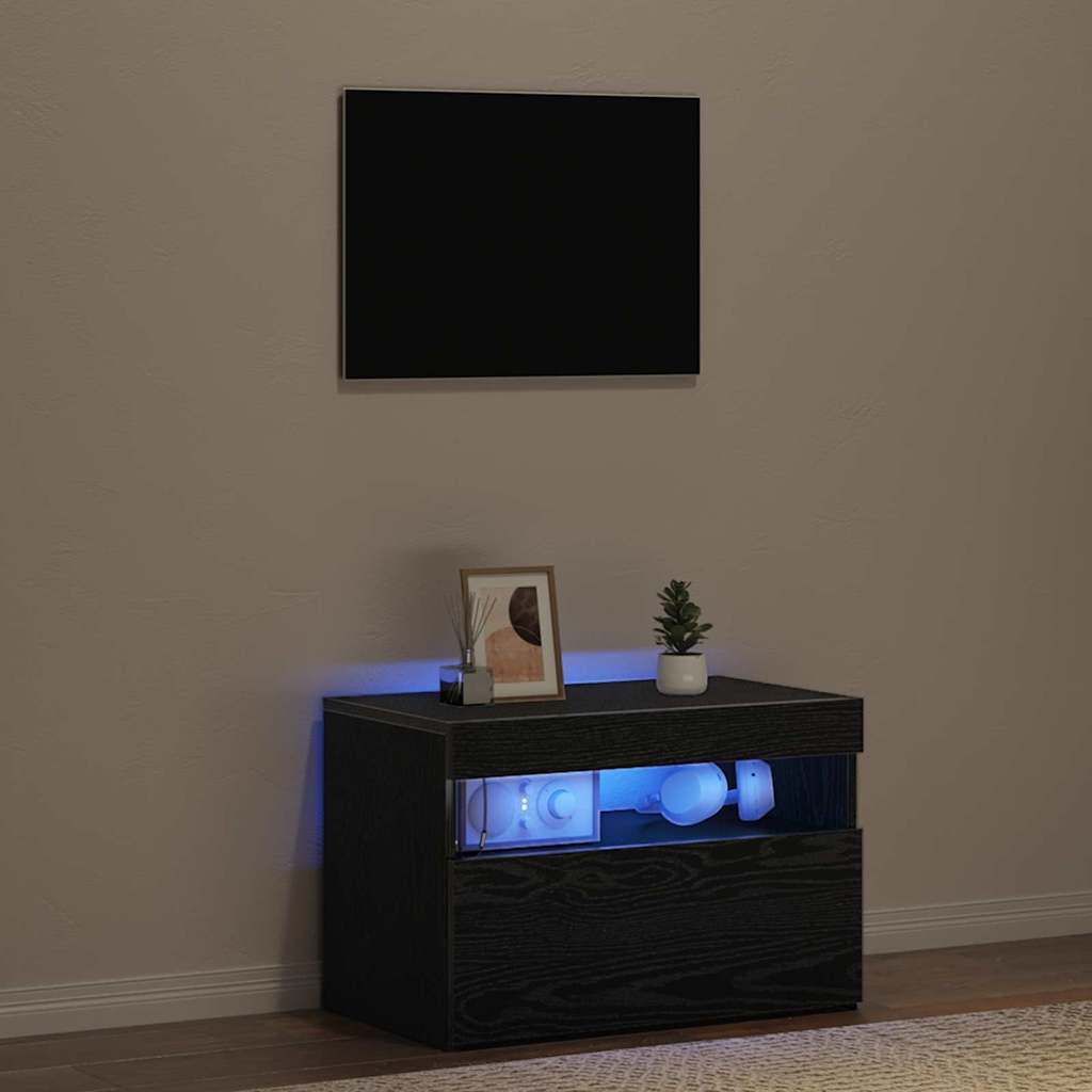 Armadio da Notte Rovere Nero 60 x 35 x 40 cm Legno multistrato
