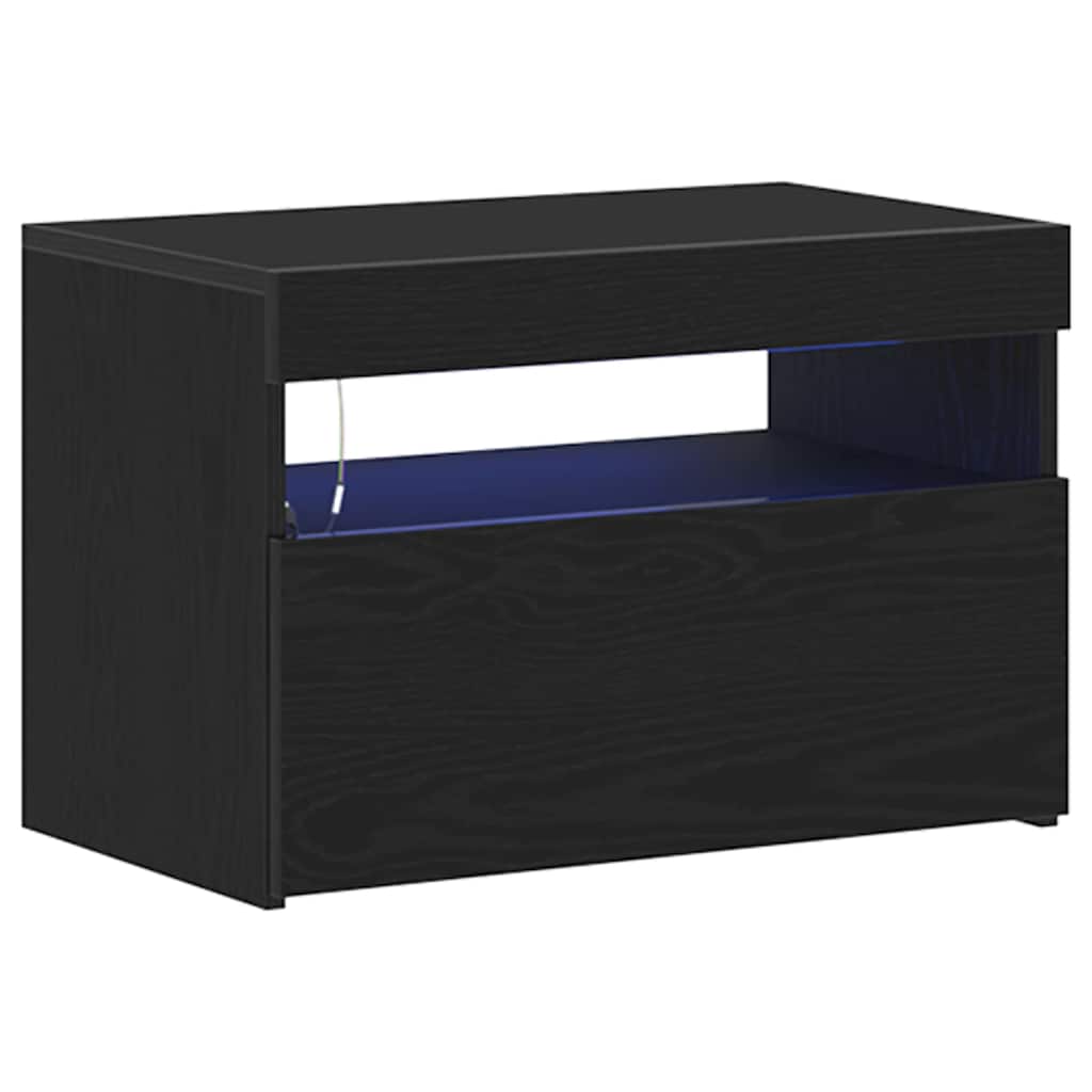 Armadio da Notte Rovere Nero 60 x 35 x 40 cm Legno multistrato