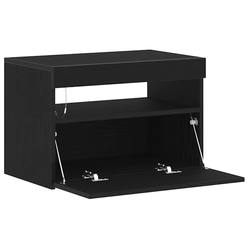 Armadio da Notte Rovere Nero 60 x 35 x 40 cm Legno multistrato