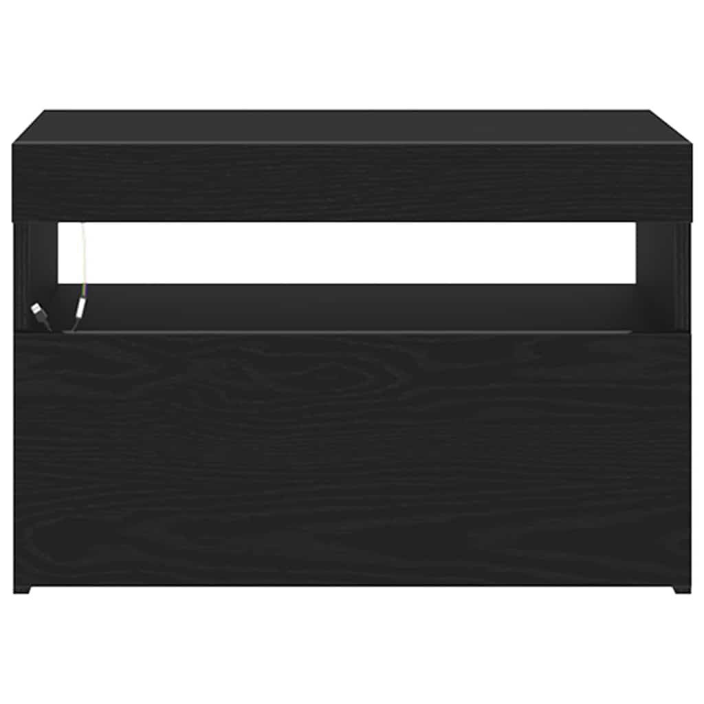 Armadio da Notte Rovere Nero 60 x 35 x 40 cm Legno multistrato