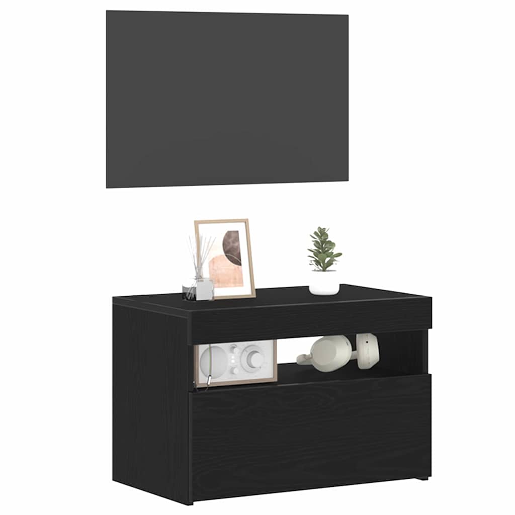Armadio da Notte Rovere Nero 60 x 35 x 40 cm Legno multistrato