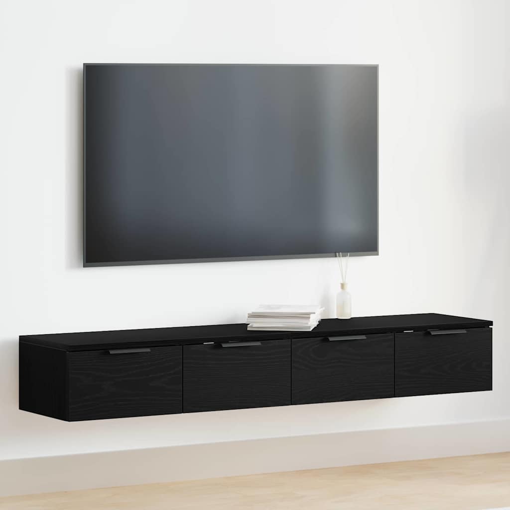 Mobile a muro con cassetto 2 pcs Rovere Nero