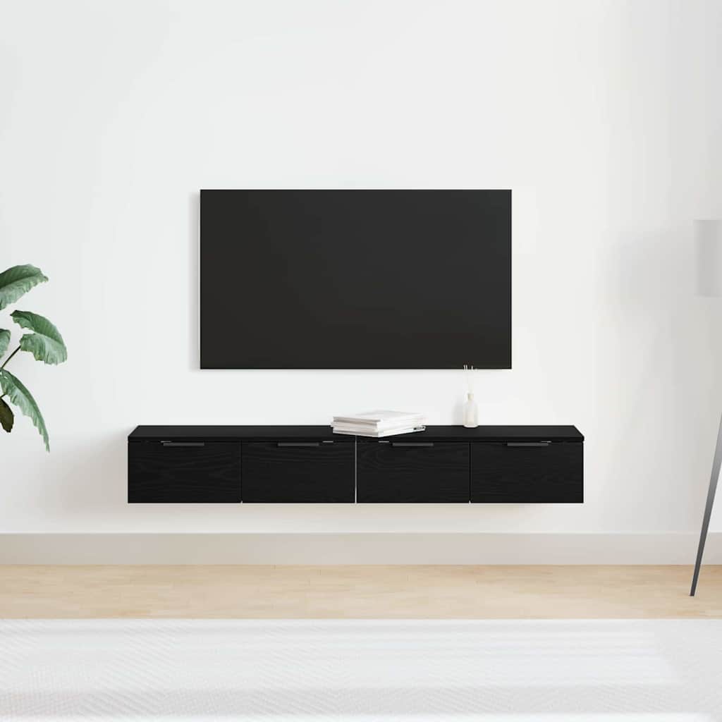 Mobile a muro con cassetto 2 pcs Rovere Nero