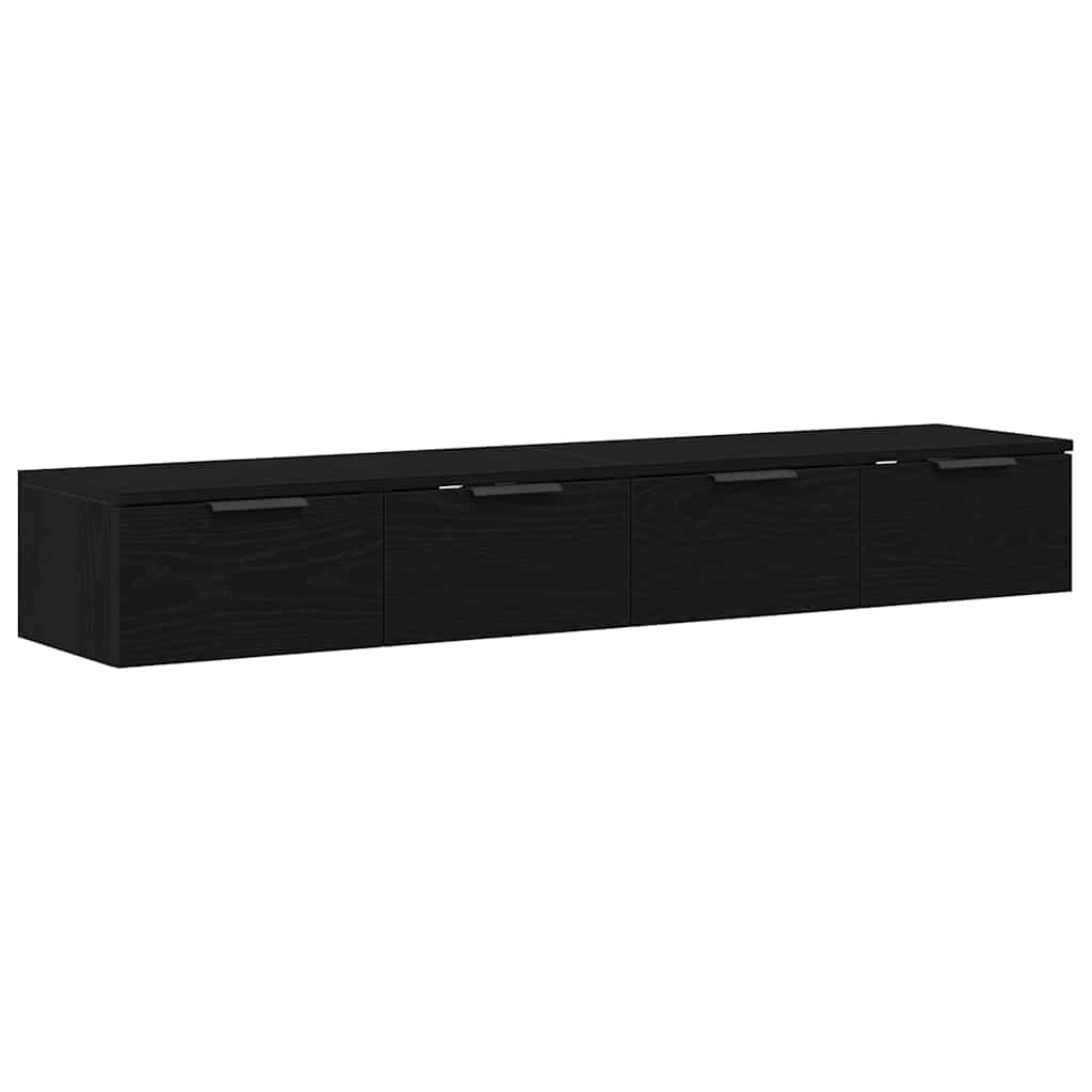 Mobile a muro con cassetto 2 pcs Rovere Nero