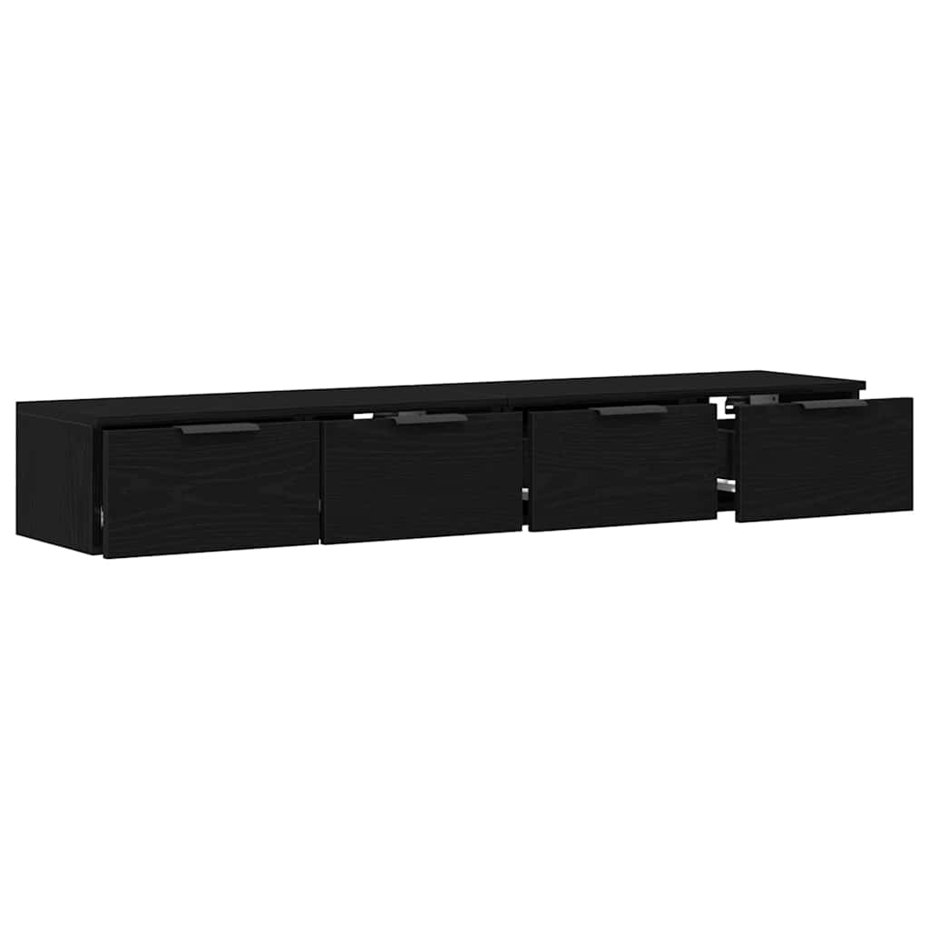 Mobile a muro con cassetto 2 pcs Rovere Nero