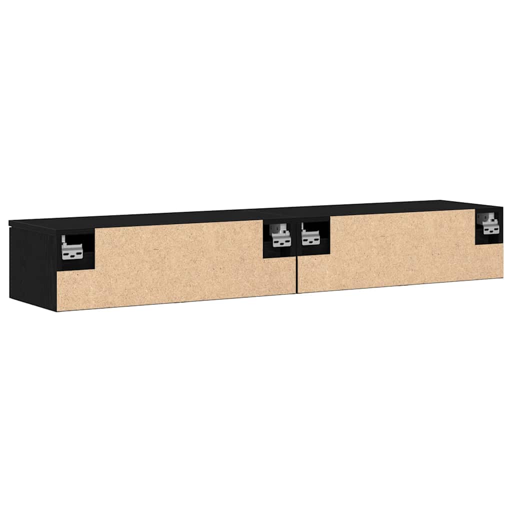 Mobile a muro con cassetto 2 pcs Rovere Nero