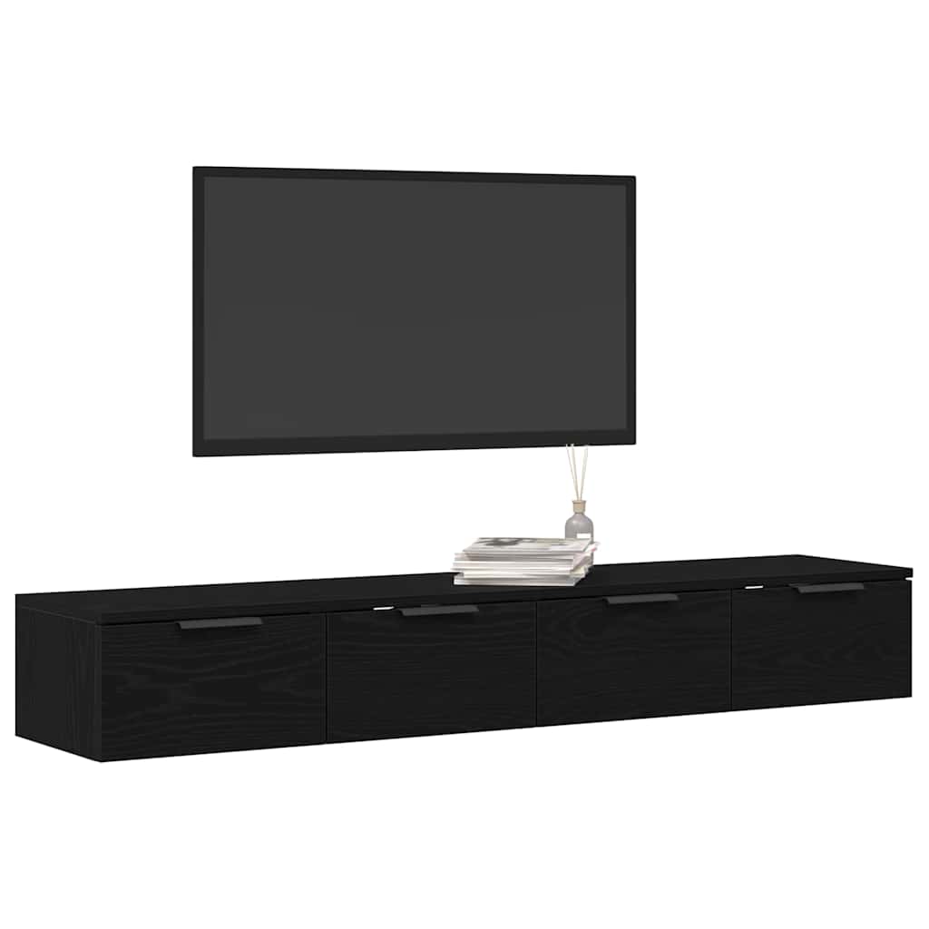 Mobile a muro con cassetto 2 pcs Rovere Nero