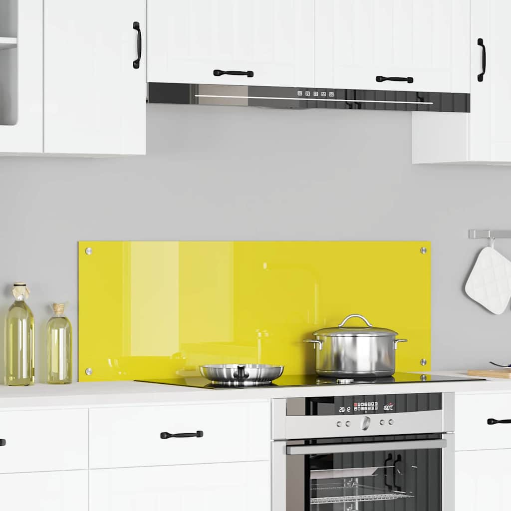 Schienale da cucina Giallo 120 x 40 cm vetro temperato