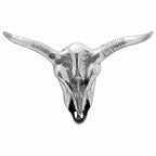 Teschio di toro Argento 49 x 10 x 36 cm Alluminio