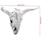 Teschio di toro Argento 49 x 10 x 36 cm Alluminio