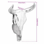 Teschio di toro Argento 34 x 13 x 53 cm Alluminio
