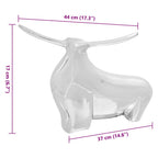 Scultura di toro Argento 37 x 44 x 17 cm Alluminio