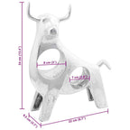Scultura di toro Argento 22 x 9,5 x 34 cm Alluminio