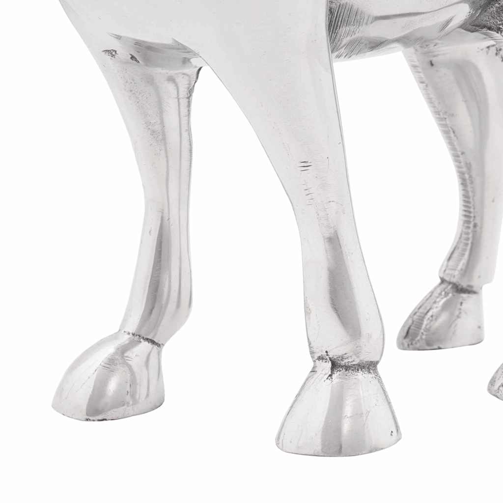 Scultura di toro Argento 20 x 17 x 23 cm Alluminio