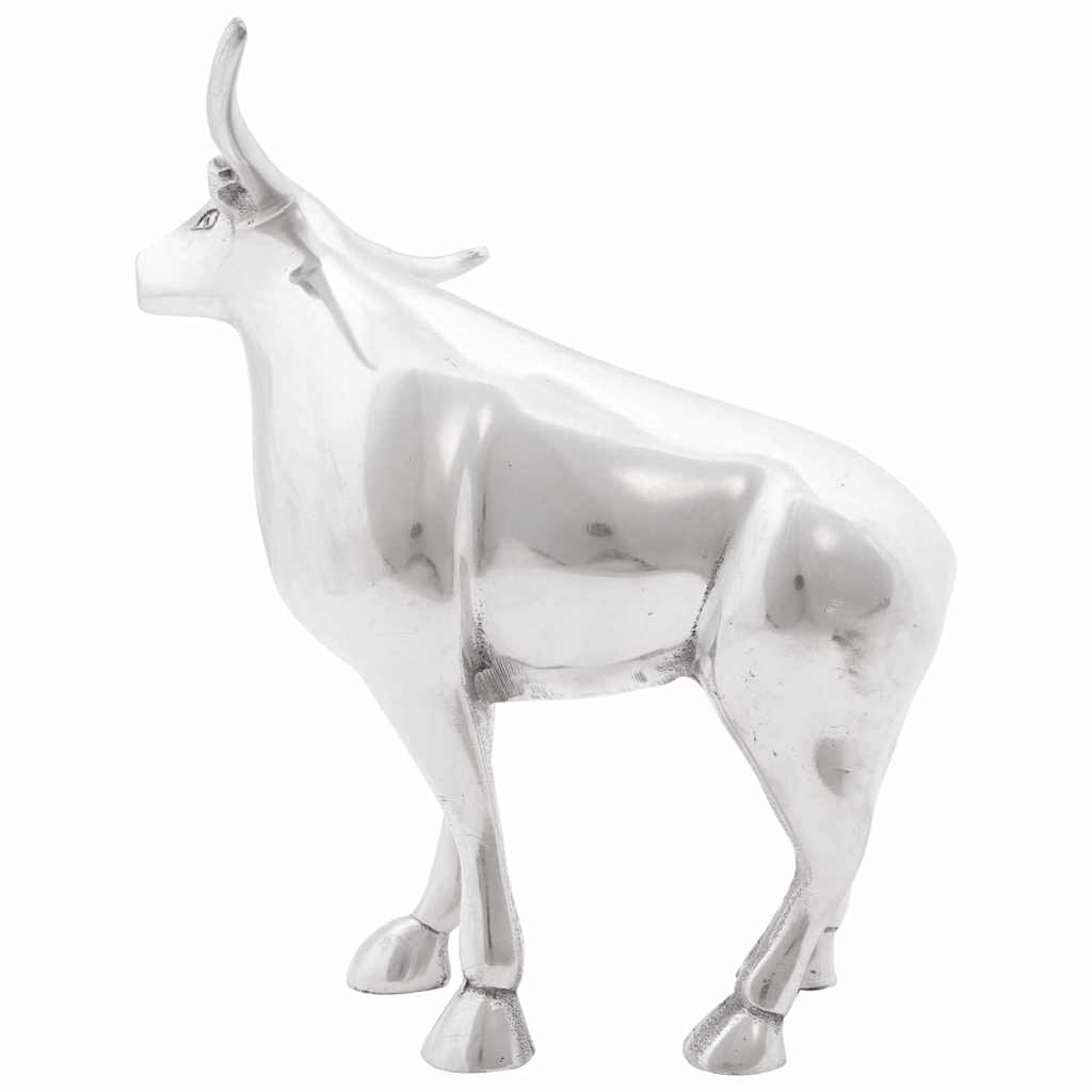 Scultura di toro Argento 20 x 17 x 23 cm Alluminio