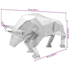 Scultura di toro Argento 74 x 23 x 30 cm Alluminio