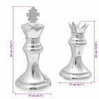 Sculture 2 pcs Argento 17 x 17 x 42 cm Alluminio