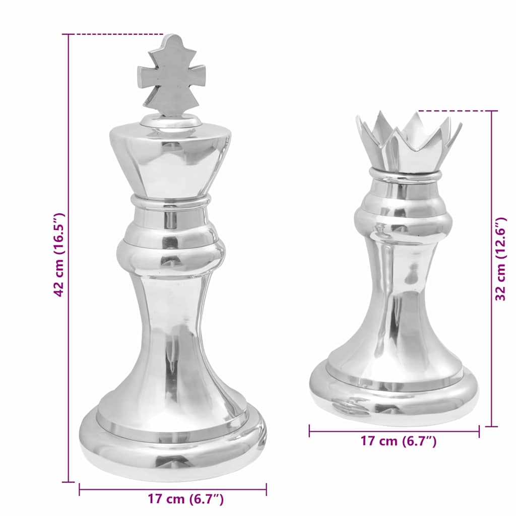 Sculture 2 pcs Argento 17 x 17 x 42 cm Alluminio