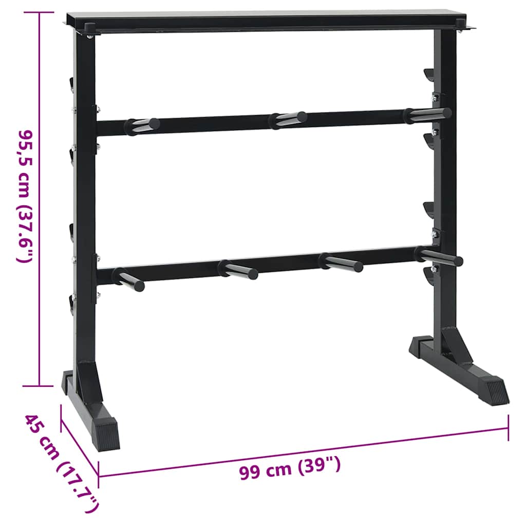 Ripiano per Manubri Nero 99 x 45 x 95,5 cm