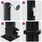 Doccia Solare da Esterno Nero 217 cm PVC e Alluminio