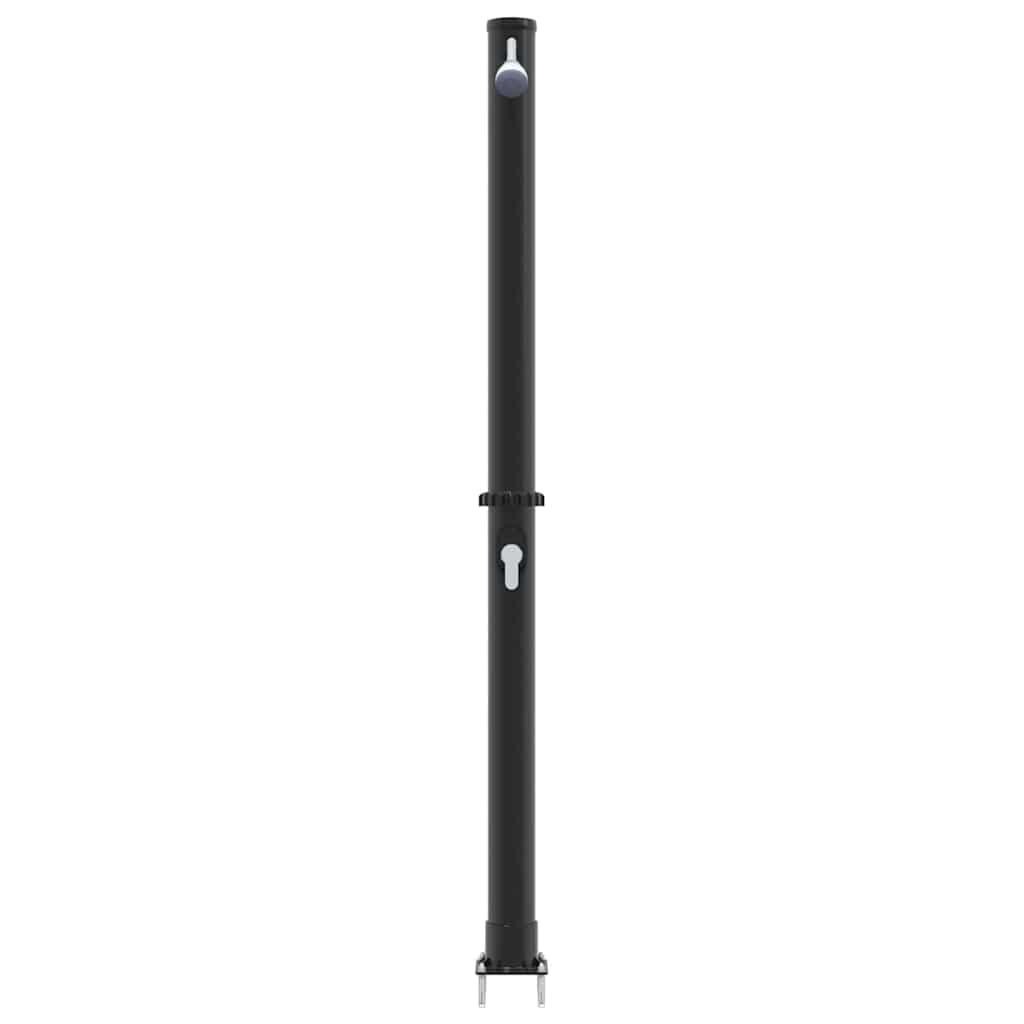 Doccia Solare da Esterno Nero 217 cm PVC e Alluminio