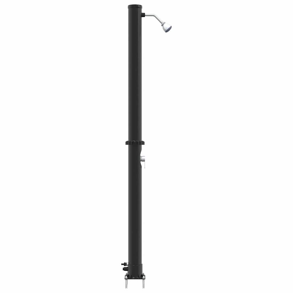 Doccia Solare da Esterno Nero 217 cm PVC e Alluminio