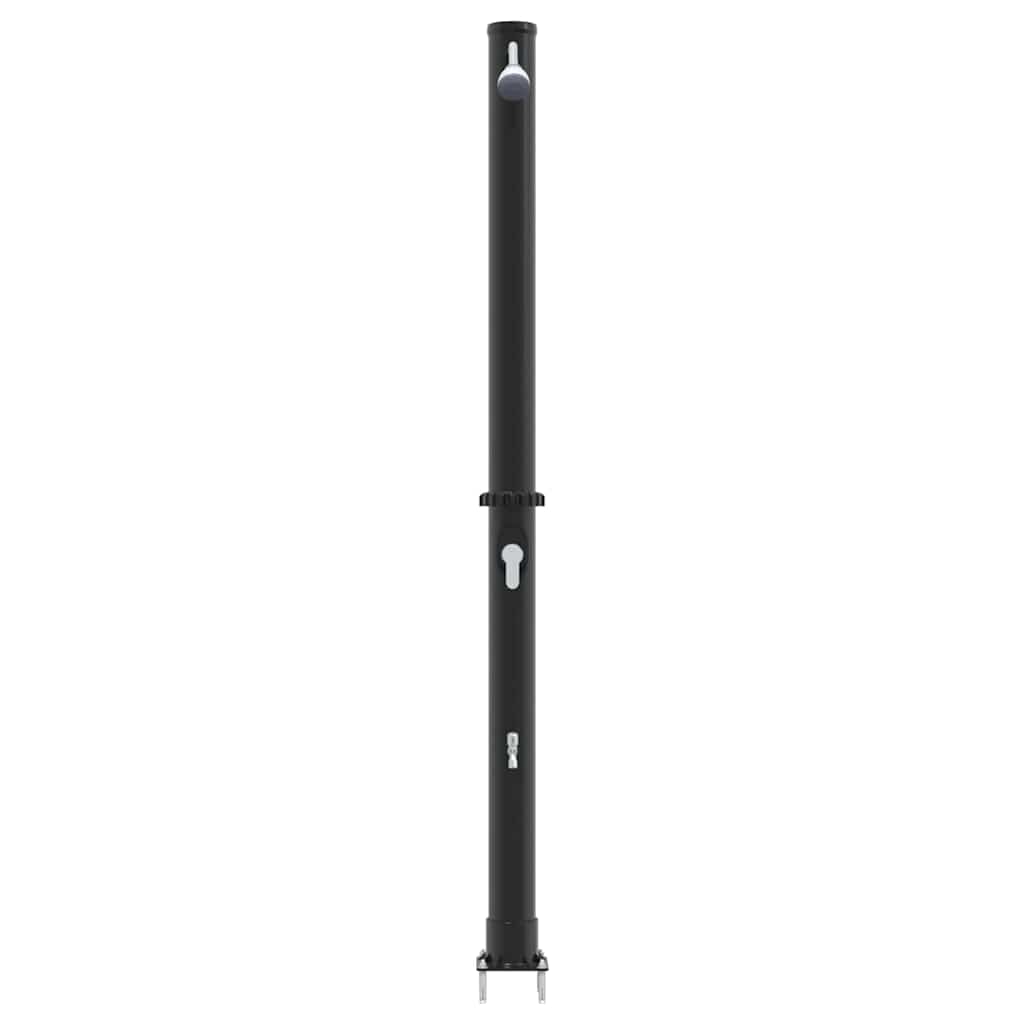 Doccia Solare da Esterno Nero 217 cm PVC e Alluminio